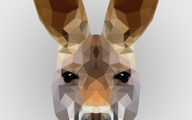 Kangaroo - Geometric Design, low poly